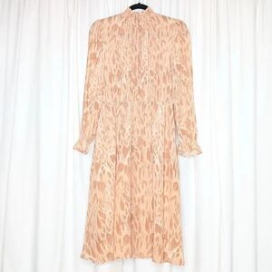 Tucker Stella Dress Ivory Safari in Silk Crepe de Chine Mock Neck